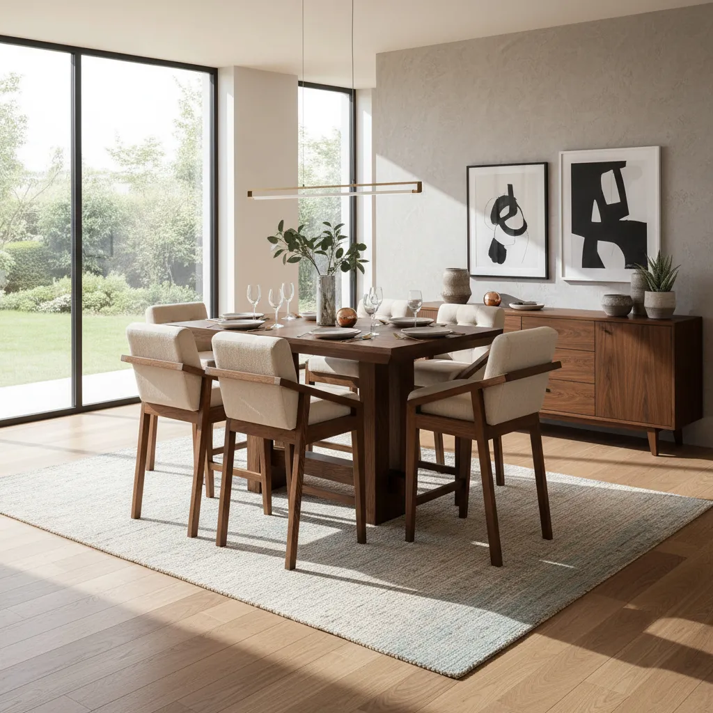 Comedor 6 Sillas Minimalista Moderno Diamante Alto