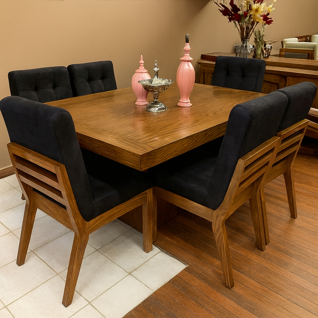 Comedor 6 Sillas Minimalista Moderno Diamante Sillas Tiras