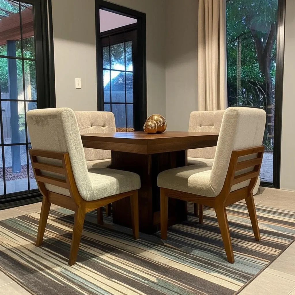 Comedor Diamante 4 Sillas Moderno Minimalista