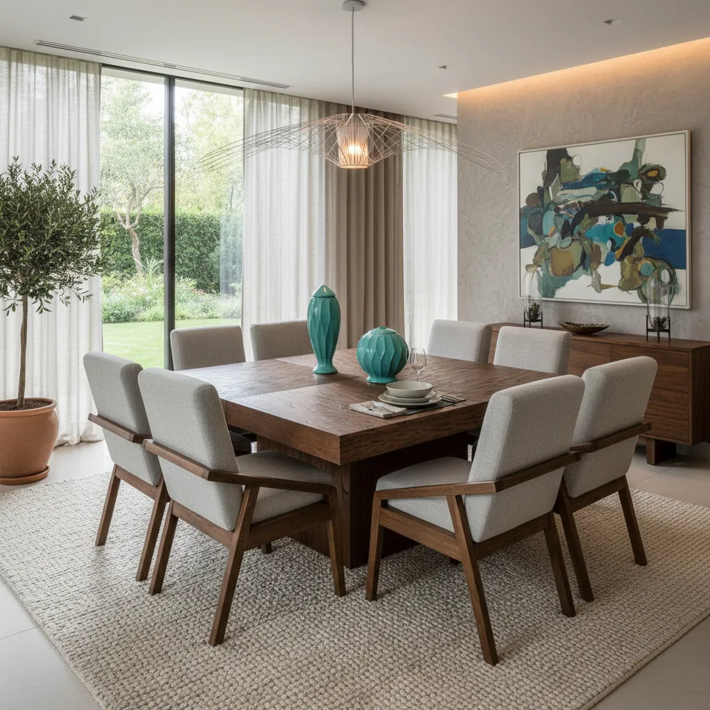 Comedor Diamante Moderno Minimalista 8 Sillas Cuadrado