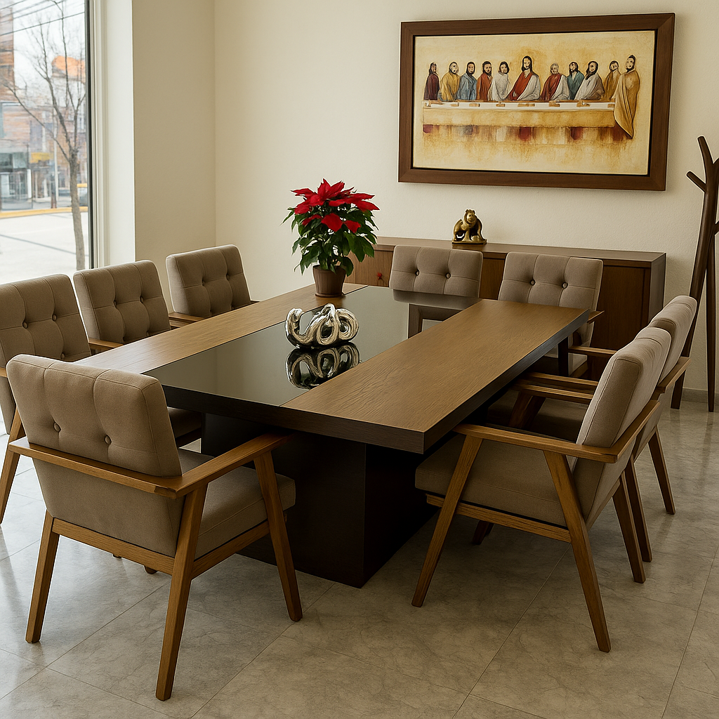 Comedor Platino 8 Sillas Cuadrado