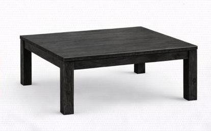Mesa de centro cuadrada de patas macizas en chocolate oscuro