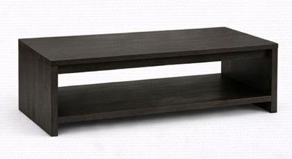 Mesa de centro rectangular con entrepaño en chocolate oscuro