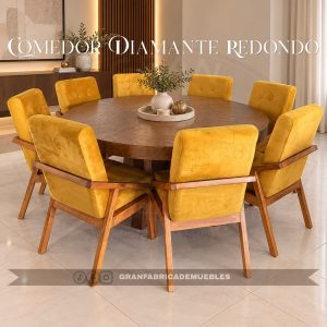 Comedor Diamante Redondo de 8 Sillas