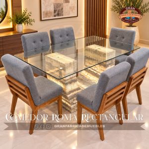 Comedor Roma Rectangular de 6 Sillas