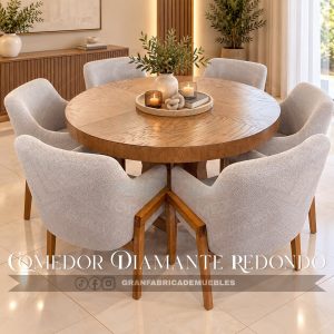 Comedor Diamante Redondo de 6 Sillas