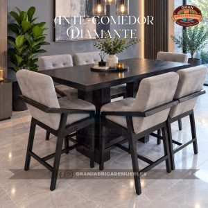 Antecomedor Diamante Rectangular de 6 Sillas