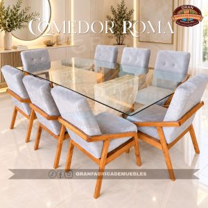 Comedor Roma Rectangular de 8 Sillas