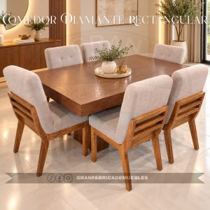 Comedor Diamante Rectangular de 6 Sillas