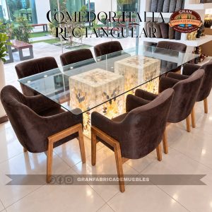 Comedor Italia Rectangular de 8 Sillas