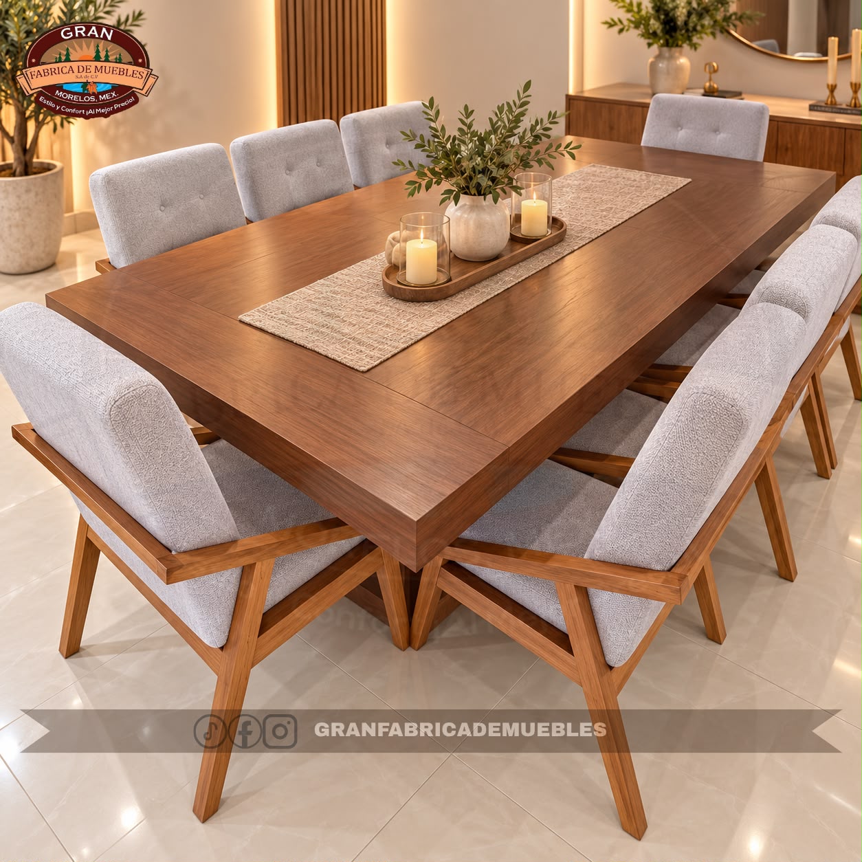 Comedor Diamante Redondo De 6 Sillas